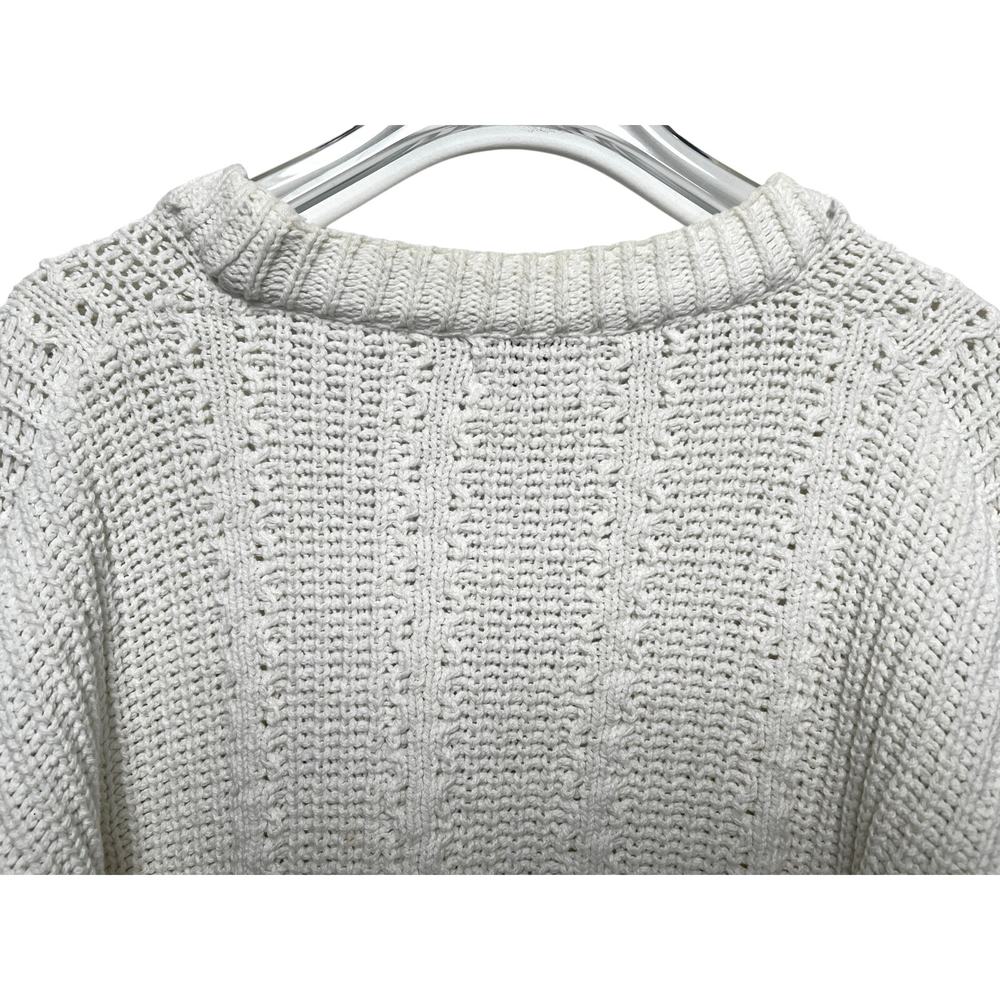 90s Vintage Jacobson's Ivory Knitted Grandpa Cardigan - Picture 6 of 8